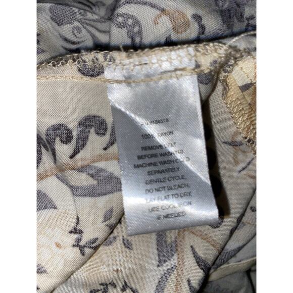 Harlow & Rose L  Boho Style Midi Dress Cream Paisley Floral Print Belt Dress - Picture 10 of 12